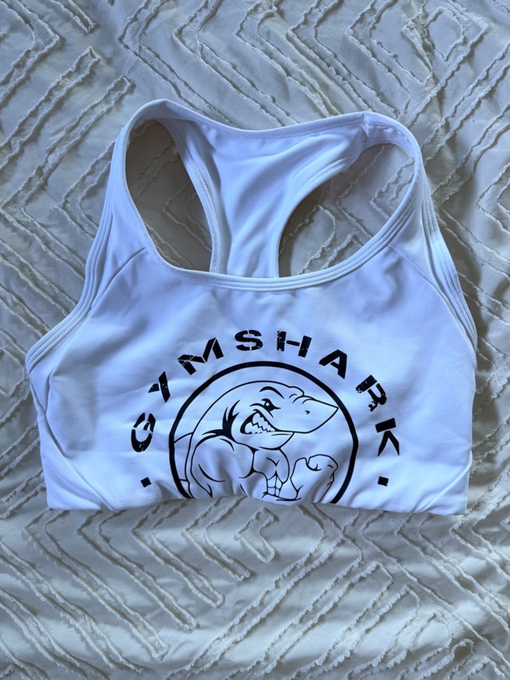 Gymshark White Seamless Racerback Sports Bra